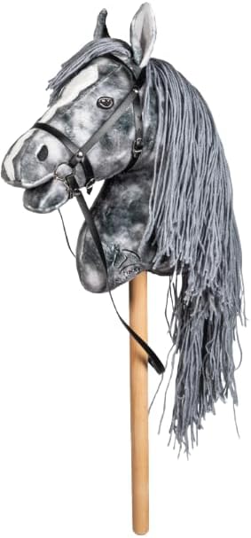 HKM HC Hobby Horse Clara Halfter & Strick Flower – Steckenpferd Set für Kinder – Pferde-Spielzeug mi