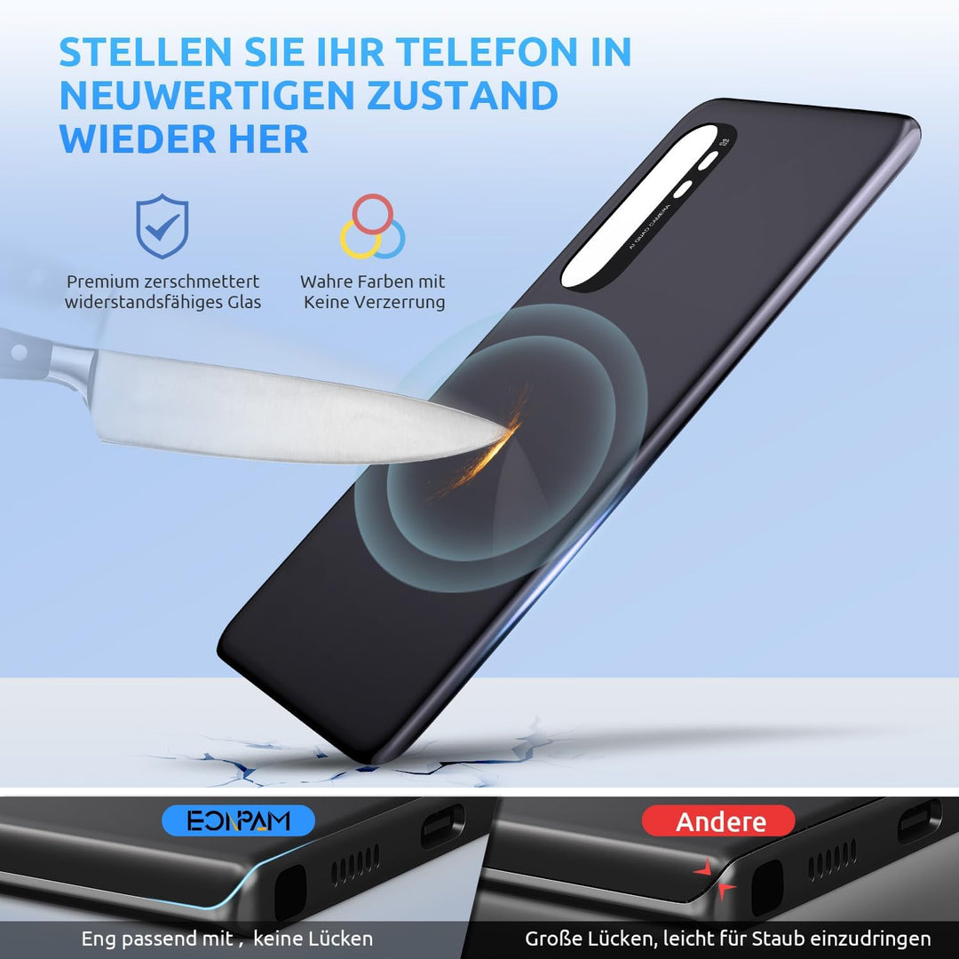 Eonpam Akkudeckel für Xiaomi Mi Note 10 Lite Rückseite Glas Original Backcover Back Glas Ersatz mit
