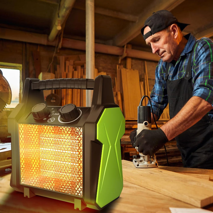 GARDTECH Heizgeräte,Quadratische Elektro Heizlüfter mit Kaltluftfunktion, verstellbarem Luftstrom, T