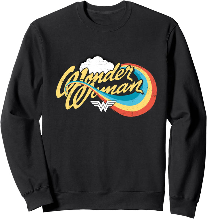 Wonder Woman WW Rainbow on Gray Sweatshirt