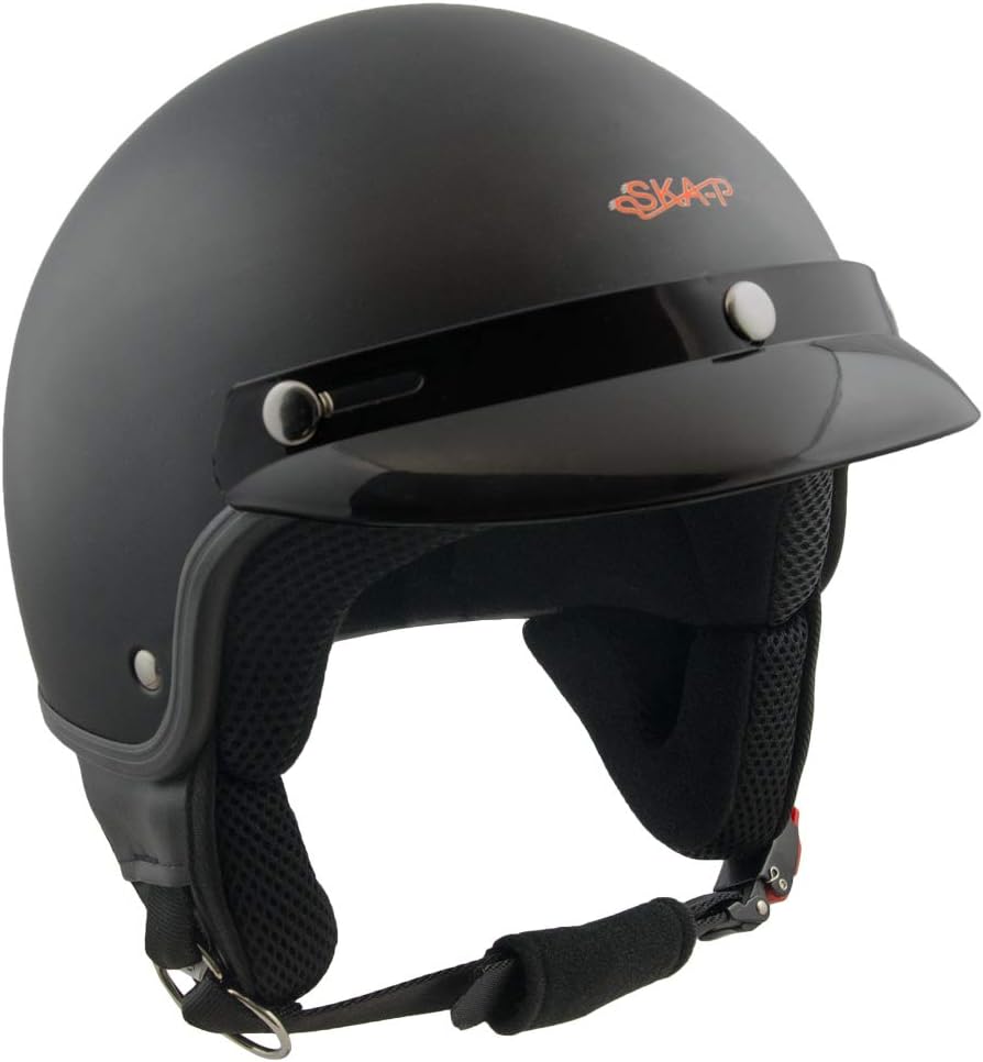 SKA-P Helm demi jet 1FH SMARTY, Schwarz matt XL, XL