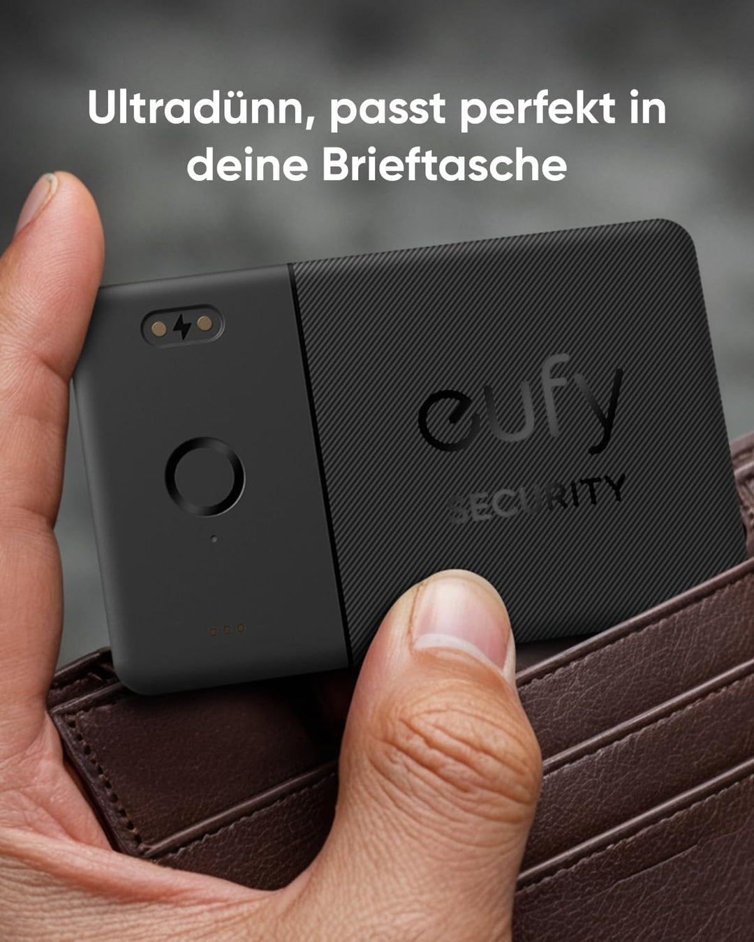 eufy SmartTrack-Karte E30 (Schwarz, 1er-Pack), Wiederaufladbar, Funktioniert mit Apple Wo ist? (nur