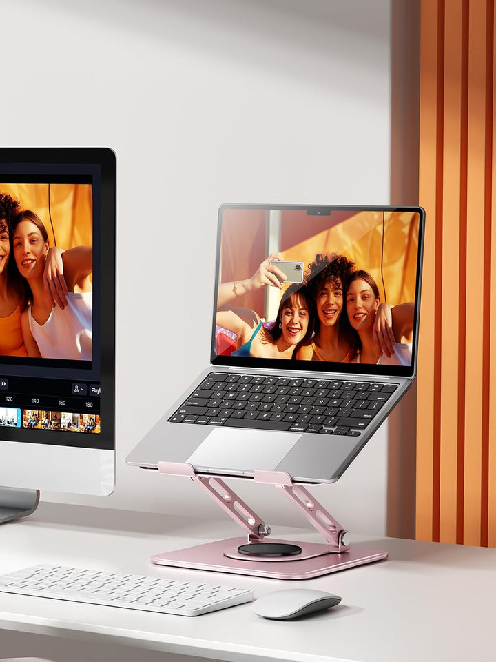 tounee Laptopständer für den Schreibtisch, Verstellbarer Computerständer mit 360°-Drehfuss, ergonomi