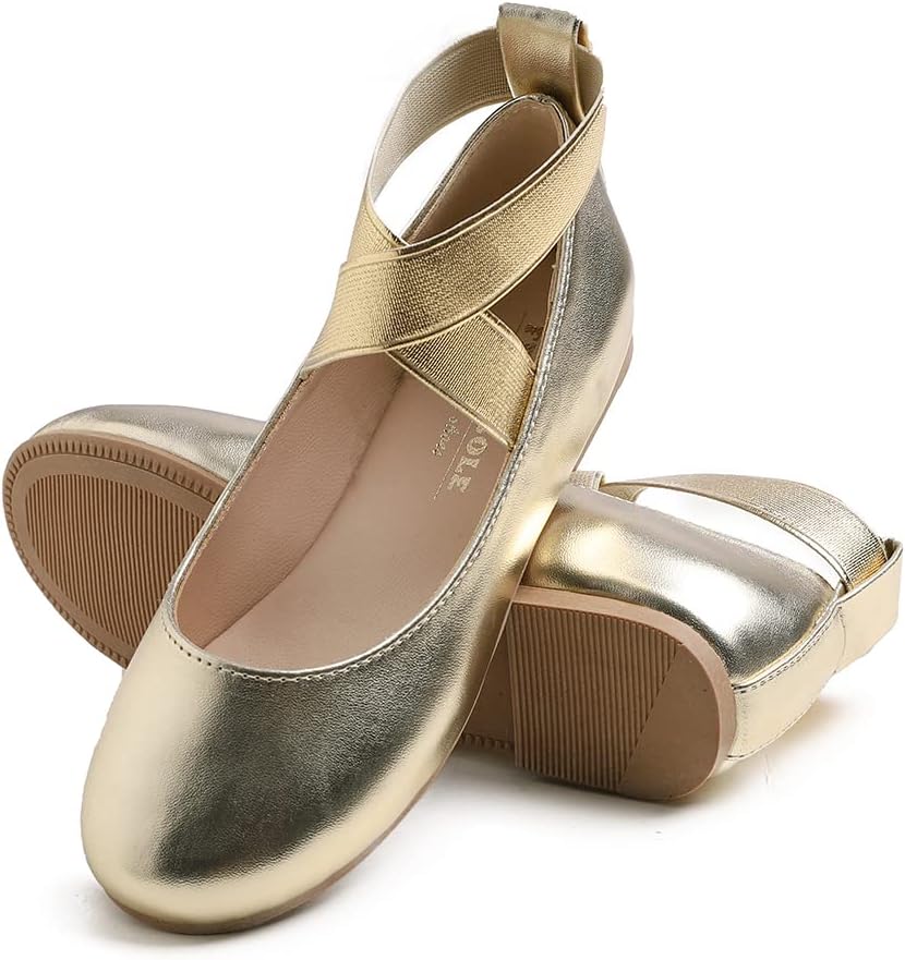 Feversole Girls Cute Belt Dress, Mädchen süsses Kleid Mary Jane Schuhe weiche Party Urlaub Ballerina