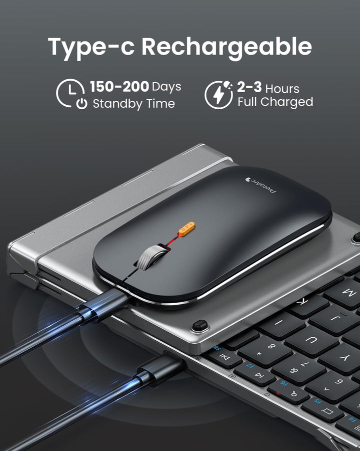 ProtoArc XKM01 Faltbare Tastatur und Maus | Full-Size Bluetooth Tastatur Klappbar mit Ziffernblock |