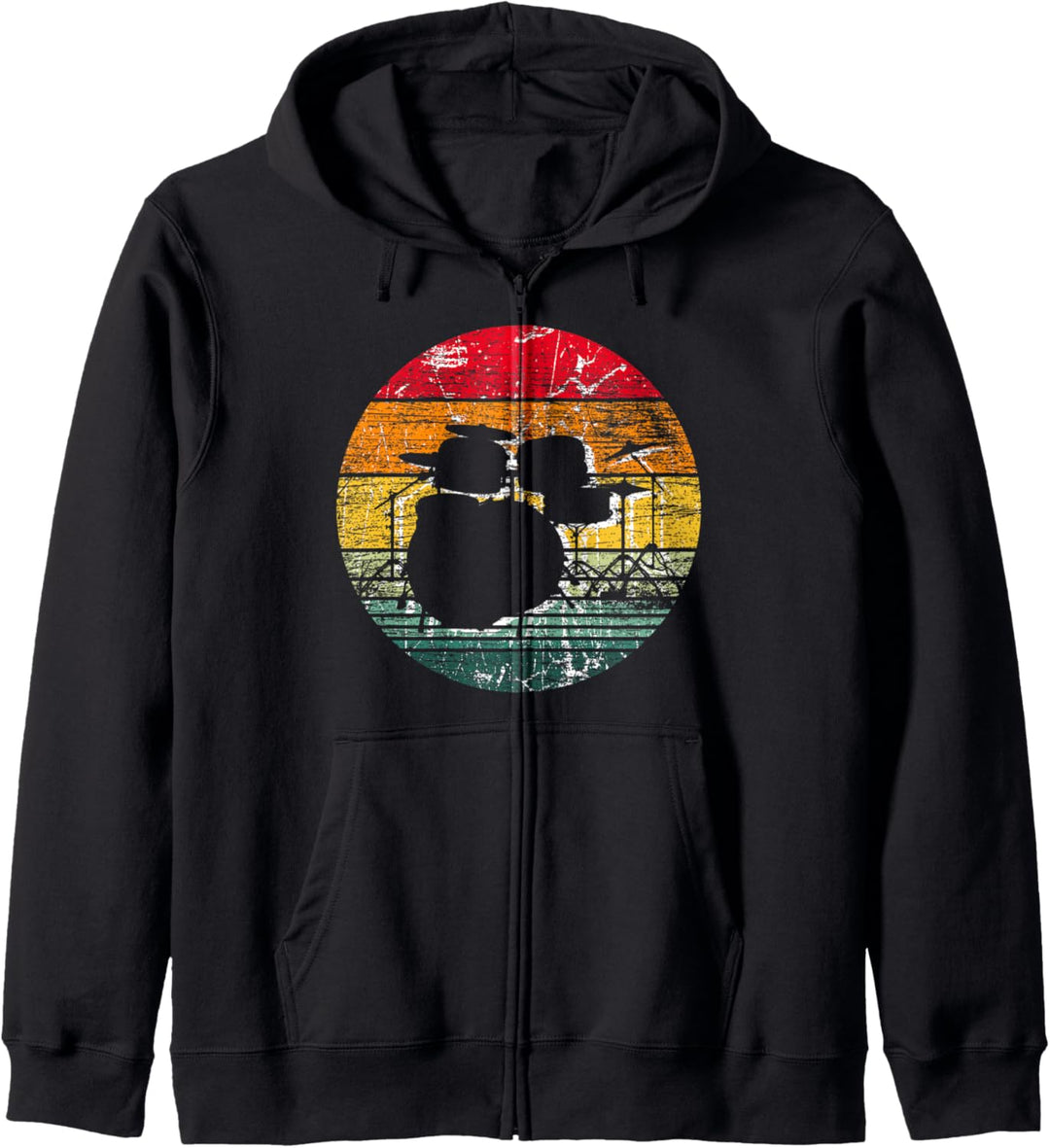 Drummer Rock Band Musikinstrument Retro Schlagzeug Kapuzenjacke