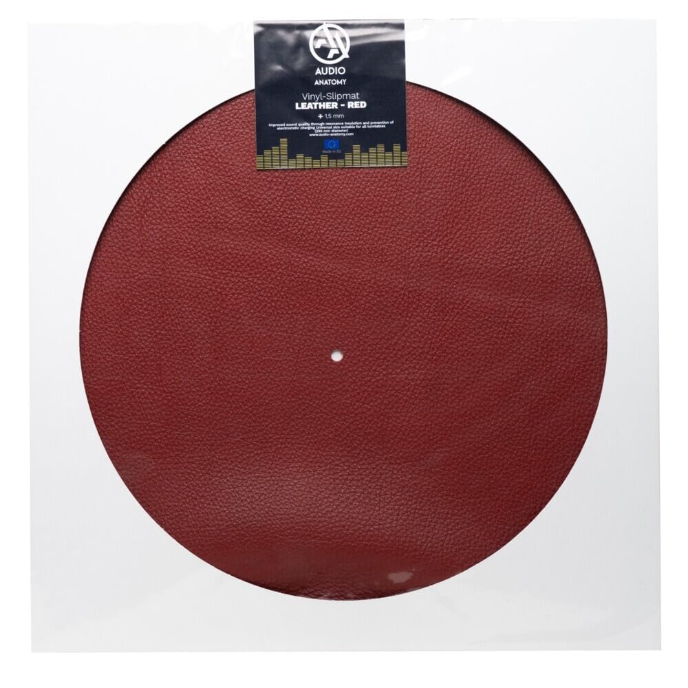SLIPMATS: SLIPMAT Leather RED - Diameter: 295 MM - Thickness: 1,5 MM - Audio Anatomy. Made IN EU