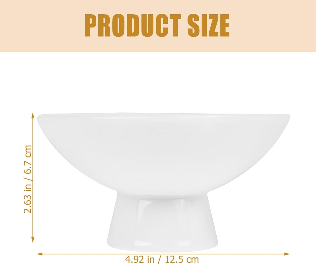 PRETYZOOM Keramikschale Mit Fuss Elegante Hohe Obstschale Mit Breitem Rand Für Die Präsentation Von
