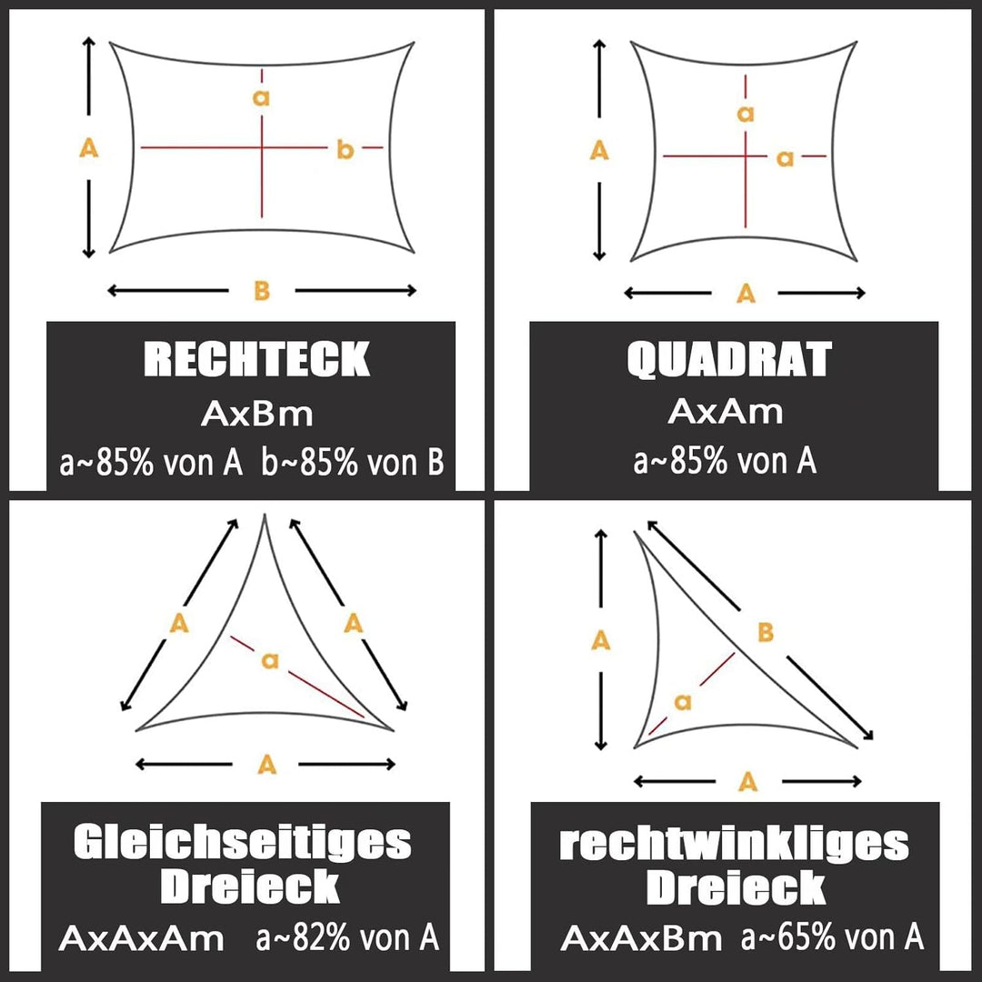 sonnensegel wasserdicht rechteckig 2x2.5m sonnensegel Balkon Regenschutz 95% UV Schutz Windschutz Üb