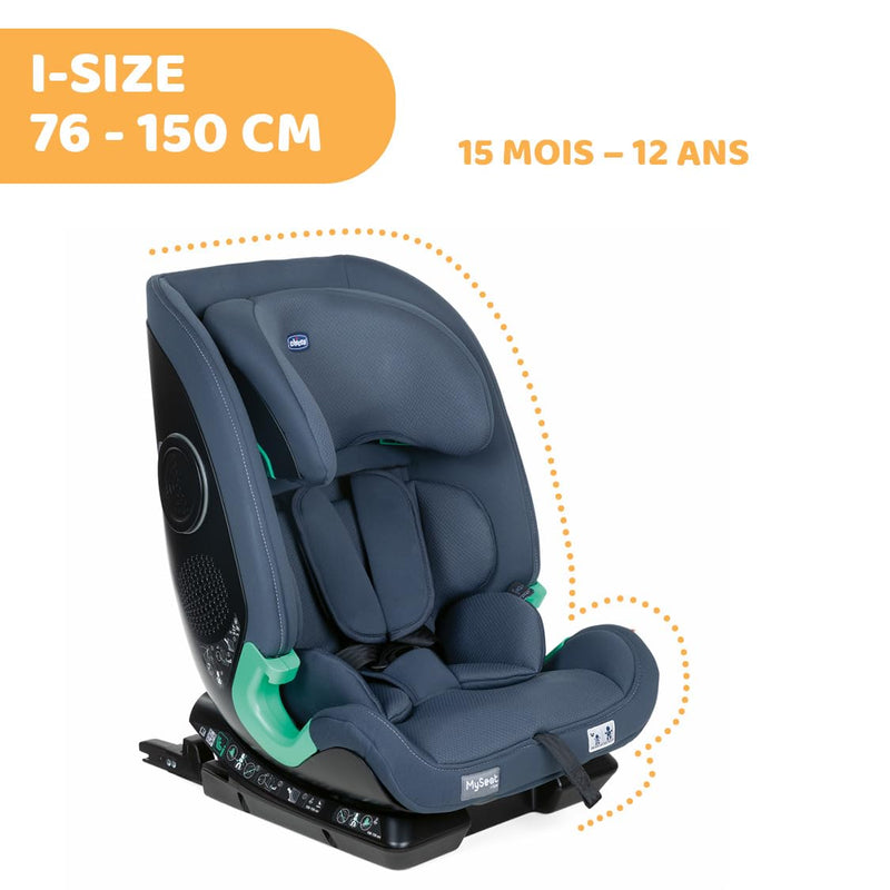 Chicco MySeat, Autositz, mit Isofix-System, Verwendung mit Integrierten Gurten und mit Autogurten, L