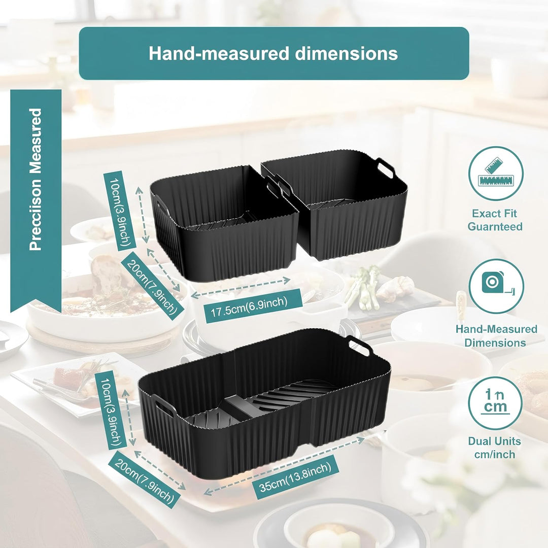 Szyeequoo Airfryer Silikonform Set für Ninja Foodi FlexDrawer AF500EU/AF500EUCP 10,4L, 1×10,4L + 2×5