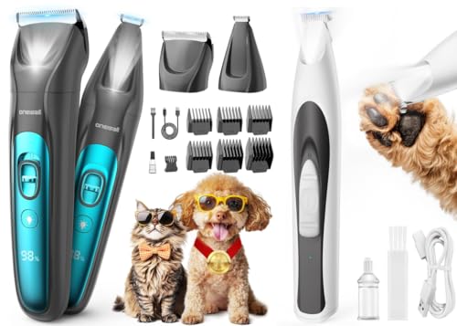 oneisall Pfotentrimmer für Hunde mit LED-Licht, Leise Hundepfoten Trimmer Paw Trim Pro dr Pfoten, Wi