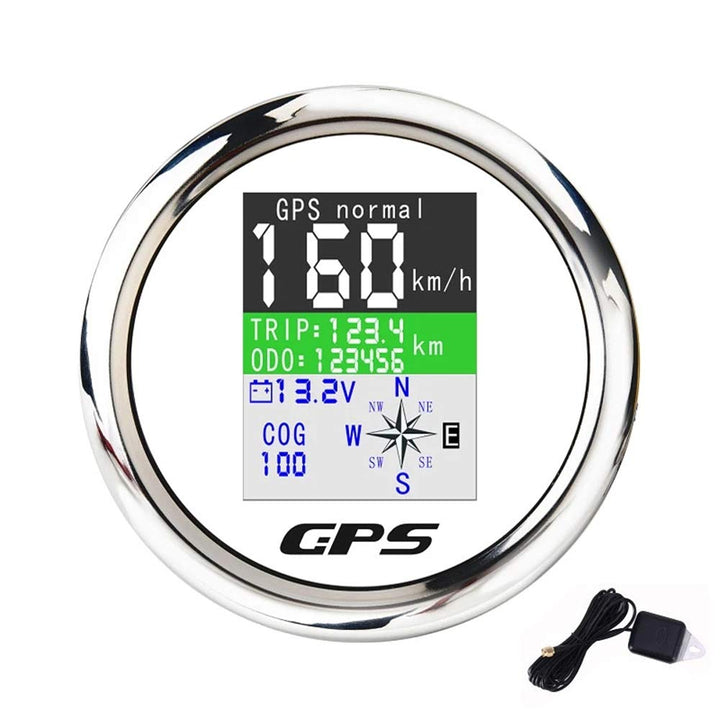 KAOLALI GPS Tachometer Geschwindigkeitsmesser Kilometerzähler 85 mm Rostfreie IP67 Wasserdichte Digi