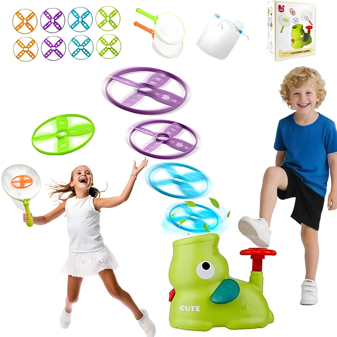 Outdoor Spiele für Kinder, Fliegende Untertasse Launcher Set, Outdoor Spielzeug ab 3-10 Jahre Junge
