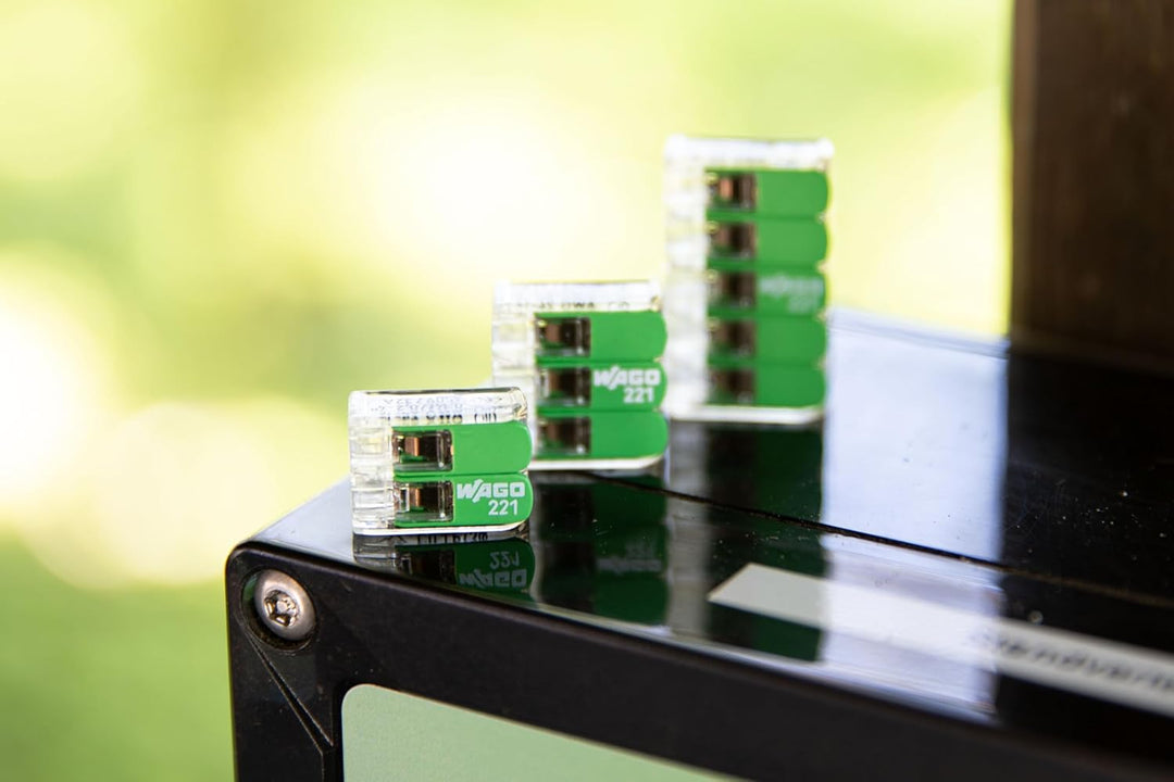 WAGO Green Range Klemme 2-Leiter, bis 4mm², Verbindungs-Klemmen 2-polig mit Hebel für alle Leiterart