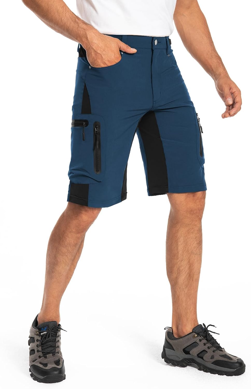Hiauspor Kurze Hosen Herren, Leichte Wanderhose Atmungsaktiv Schnelltrocknen Cargo Bermuda Shorts El