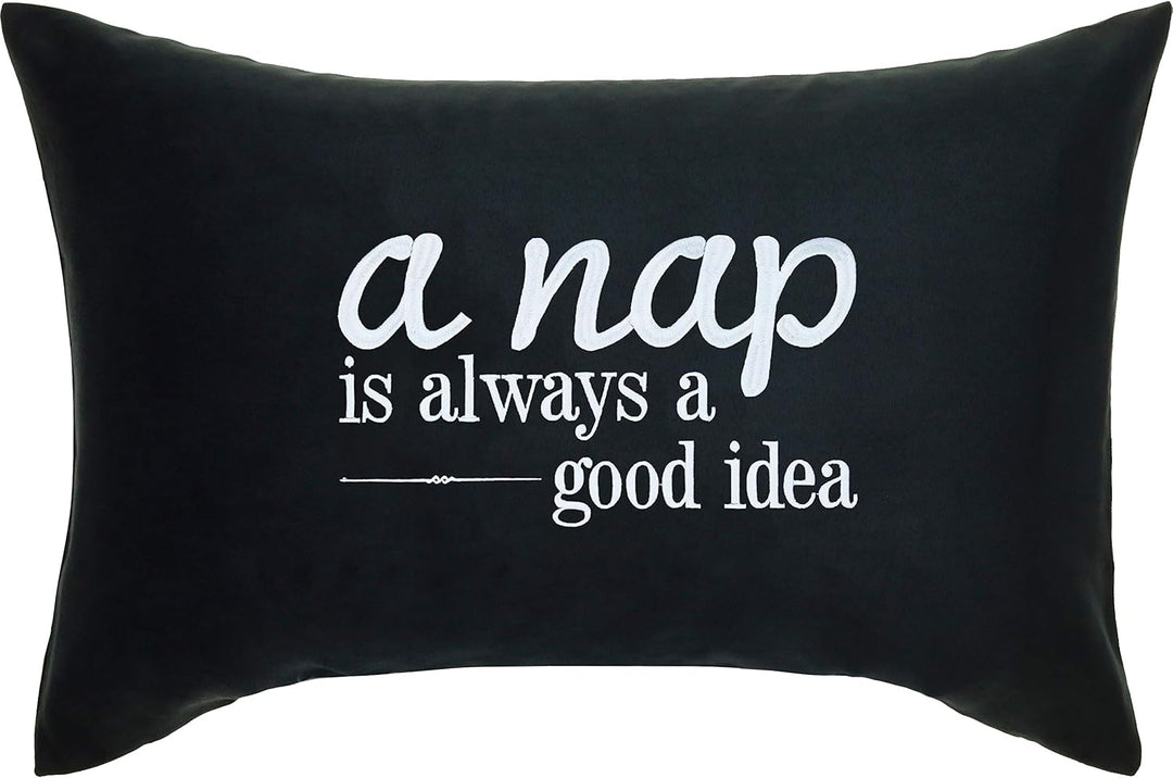 EXPRESS-STICKEREI Kissen mit Spruch A nap is Always a Good idea Teenager Geschenk Nickerchen Sofakis