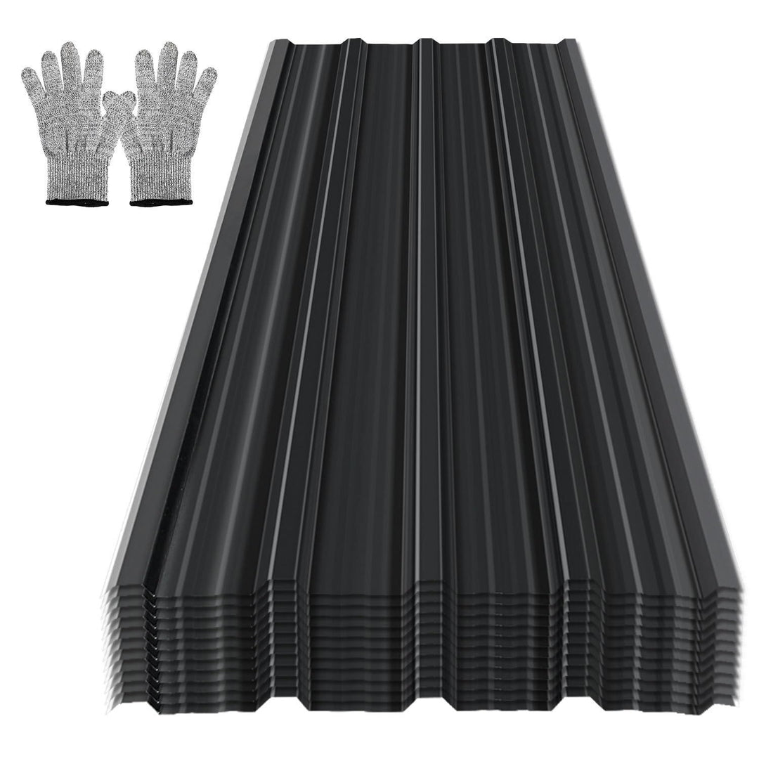 12x Trapezblech Profilblech 129x46 cm – Dachblech Set ca. 7 m² Dachplatten verzinkter Stahl 0,25 mm