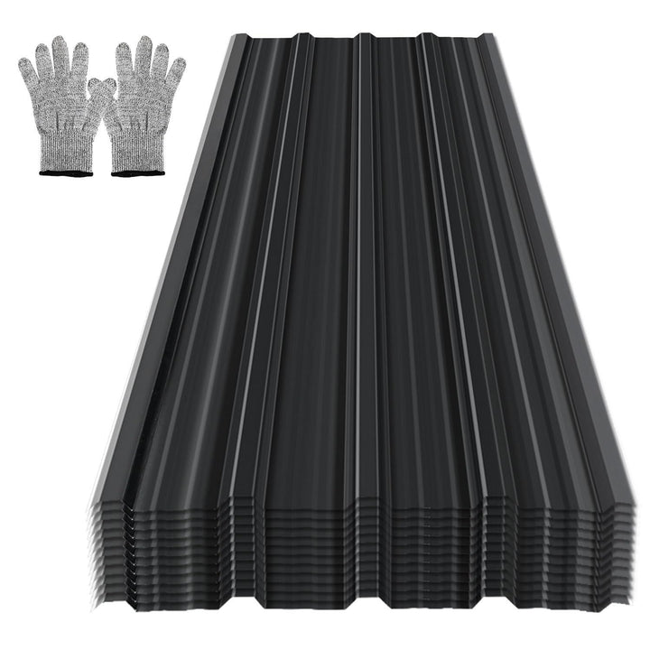12x Trapezblech Profilblech 129x46 cm – Dachblech Set ca. 7 m² Dachplatten verzinkter Stahl 0,25 mm