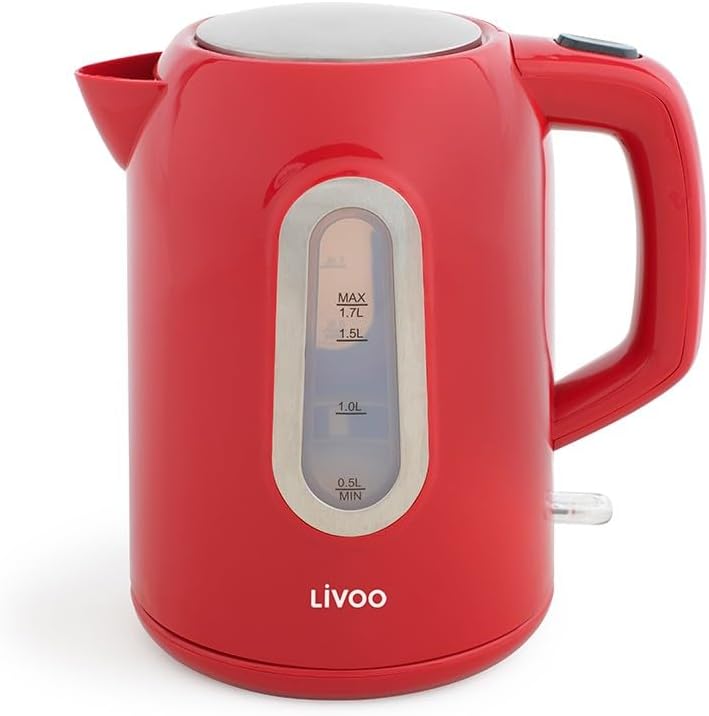Livoo, Frühstücksset DOD160RC, bestehend aus einem Wasserkocher und einem passenden Toaster, Farbe: