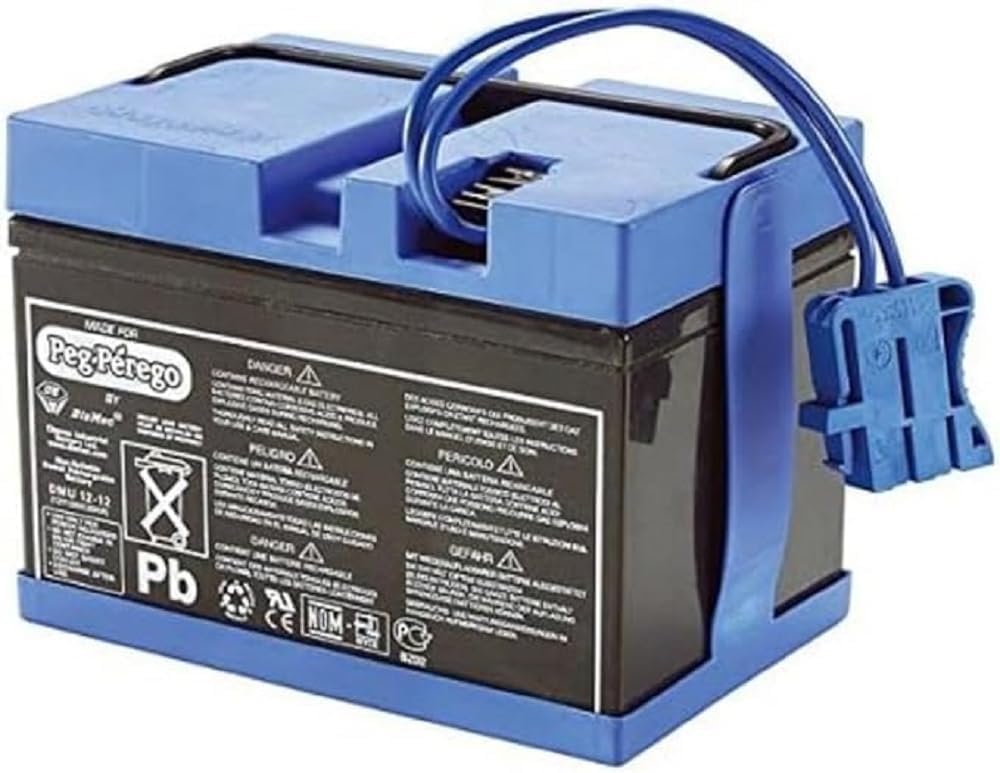 Peg Perego KB0036 - Batterie, 12 V 12 V, 12 Ah & Y/CB0302-12V Ladegerät für Batterien, Fahrzeuge 12