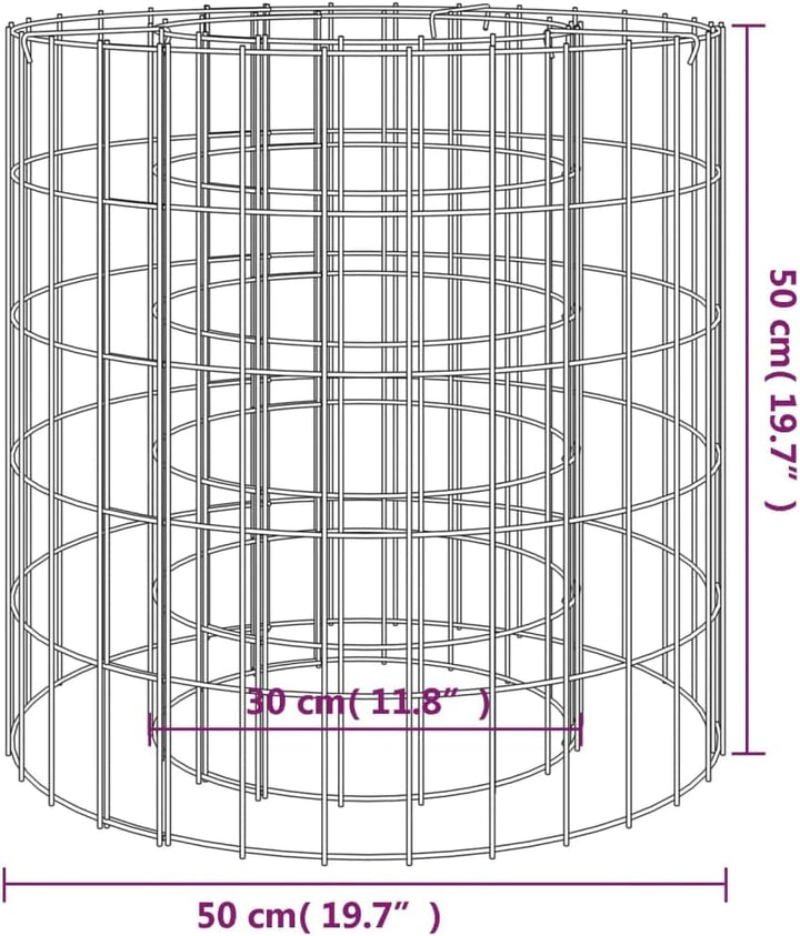 INLIFE Gabionen-Feuerstelle Ø 50 cm Verzinktes Eisen,4.4kg,153558 50 x 50 cm, 50 x 50 cm
