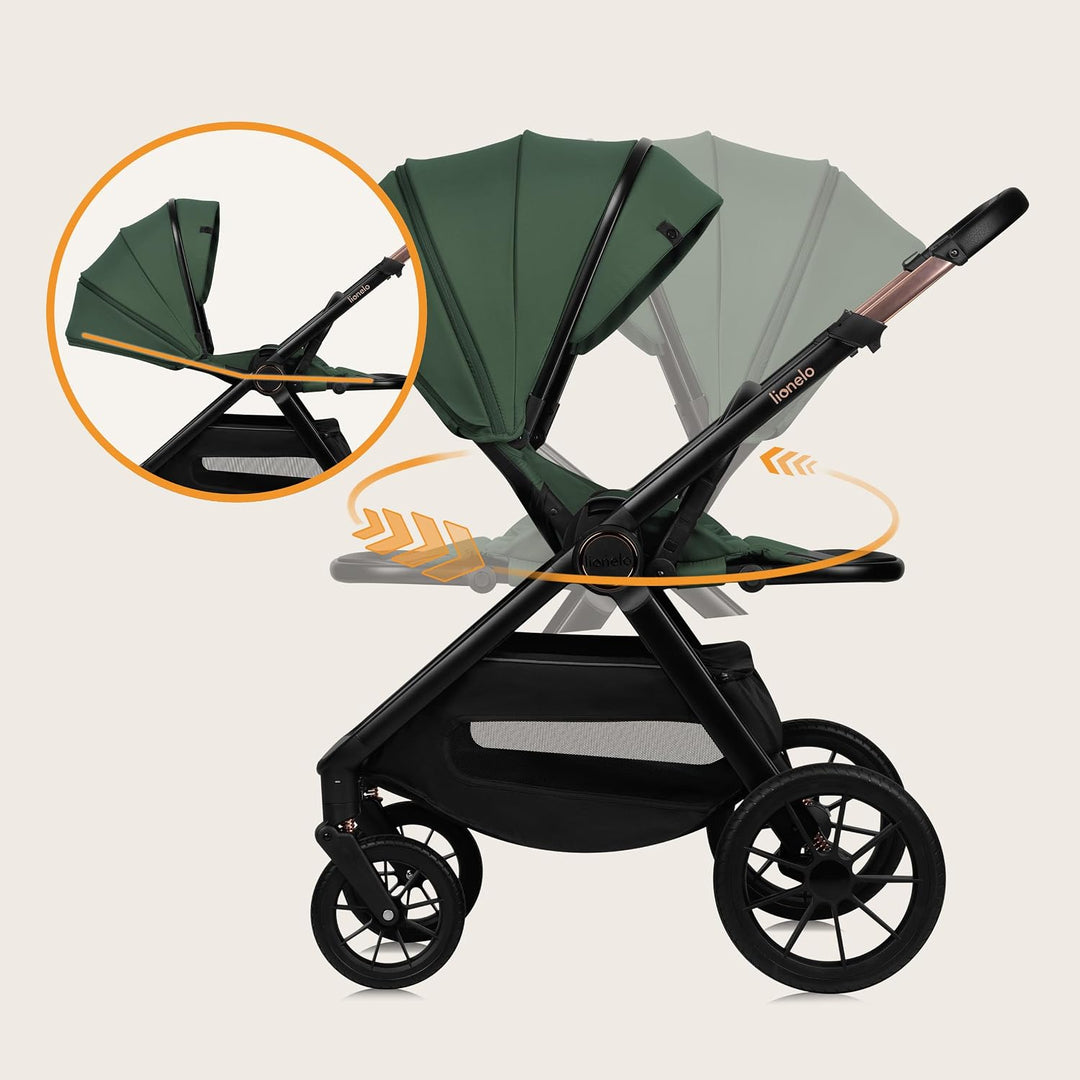 Lionelo Layla Kinderwagen 2 in 1 Kombikinderwagen (0-4 Jahre, bis 22 Kg), Babywanne und Sportsitz, W