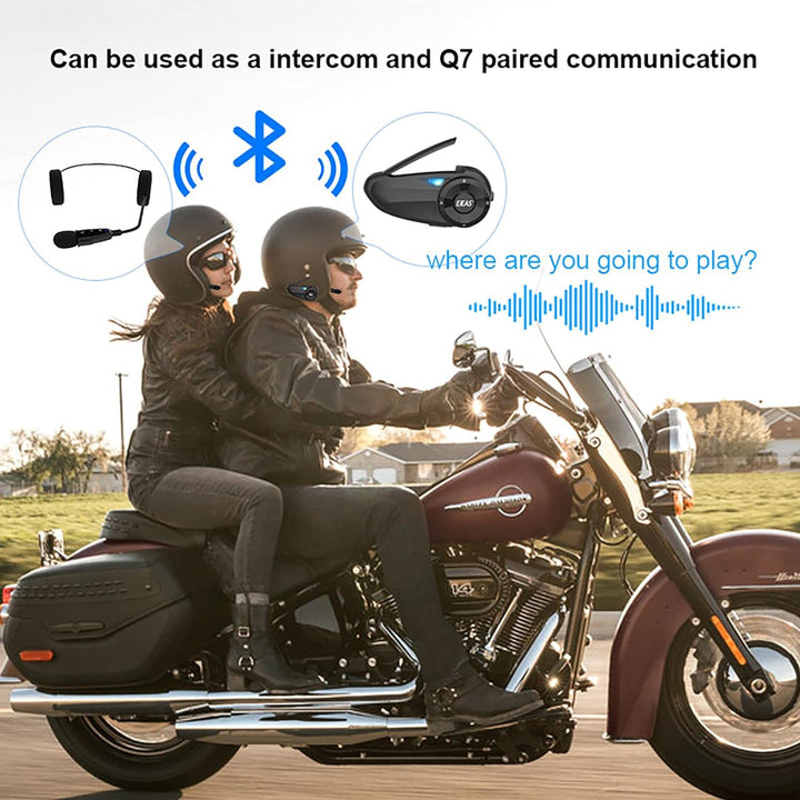 EJEAS E1+ Motorradhelm Bluetooth 5.1 Headset, mit CVC-Geräuschunterdrückung Funktion und 3D-Soundeff