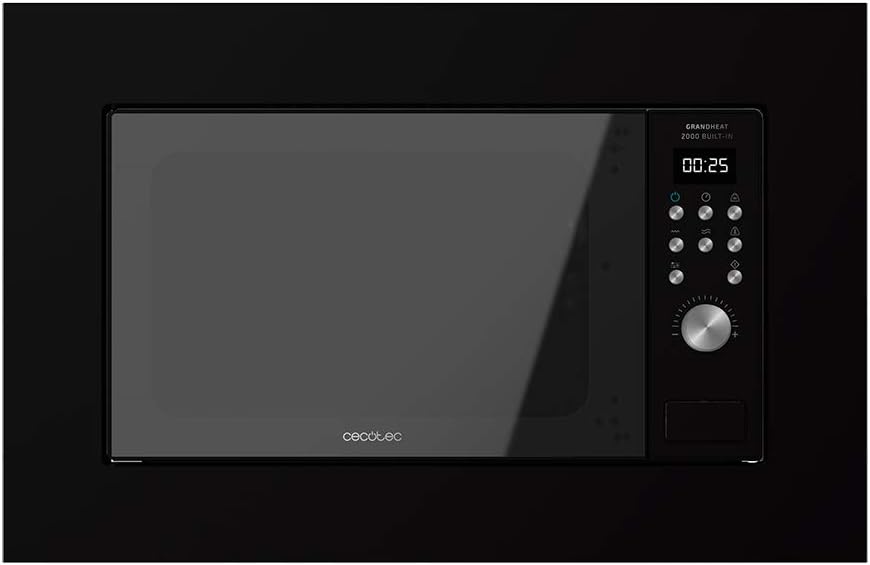 Cecotec Digitale und einbaubare Mikrowelle GrandHeat 2000 Built-in Black. 20 Liter Fassungsvermögen