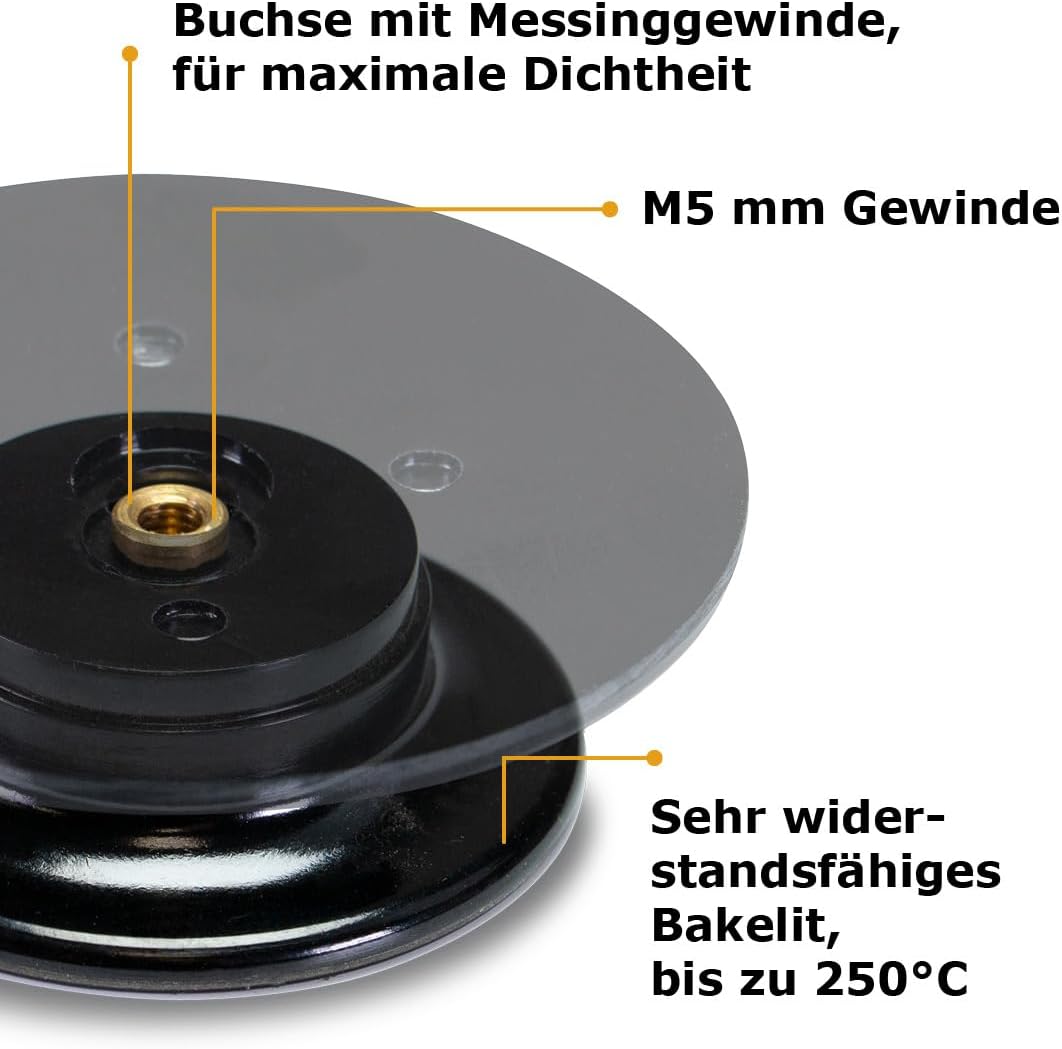 Topfgriffe kompatibel mit AMC 100% Gewinde aus Messing und Bakelit Anti-Verbrühungsschutz Set 2 Stüc