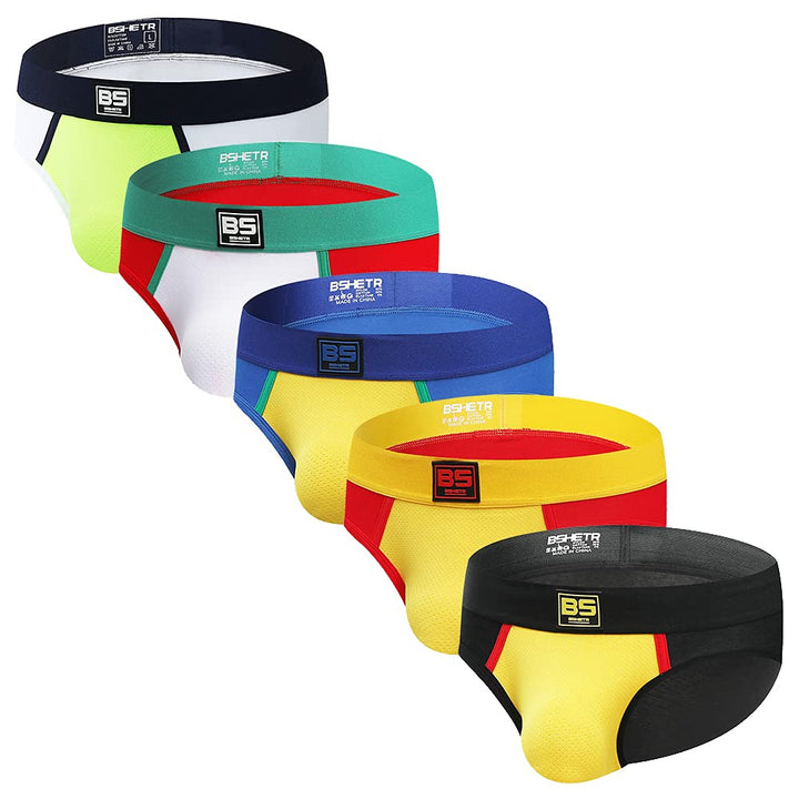 BSHETR Herren-Unterwäsche, Unterhosen Männer Slips, 3er-Pack, 5er-Pack, Netzstoff, niedrige Taille,
