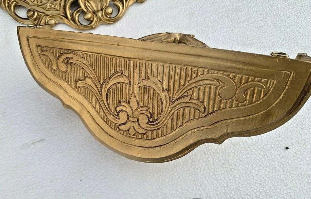Wandspiegel Gold mit Konsole Barock Antik 45x38 Flurspiegel Badspiegel mit Ablage Wanddeko Prunkspie
