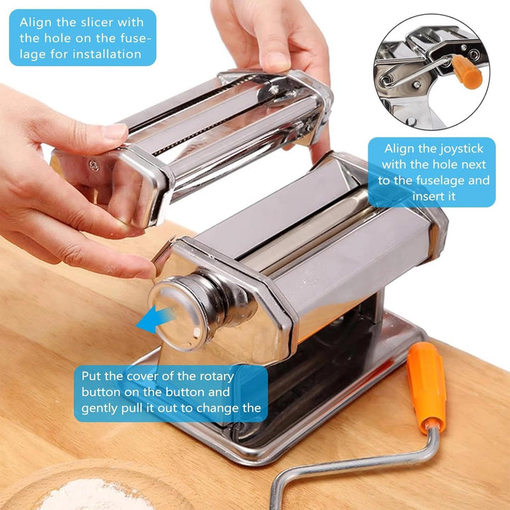 Nudelmaschine,Edelstahl pasta maker,Nudelmaschine manuell,9-Gang-Verstellung pastamaschine,für Nudel