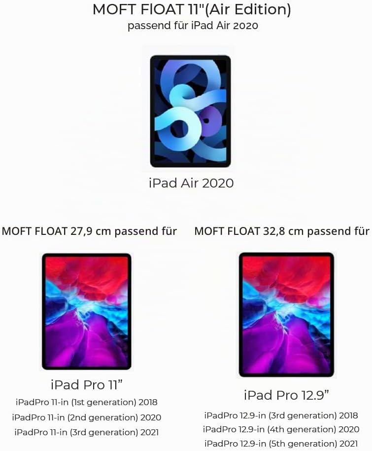 MOFT Float, 2-in-1, Tablet-Ständer und -Hülle für das 10,9-Zoll-iPad Air 2020, stossfest und verstel