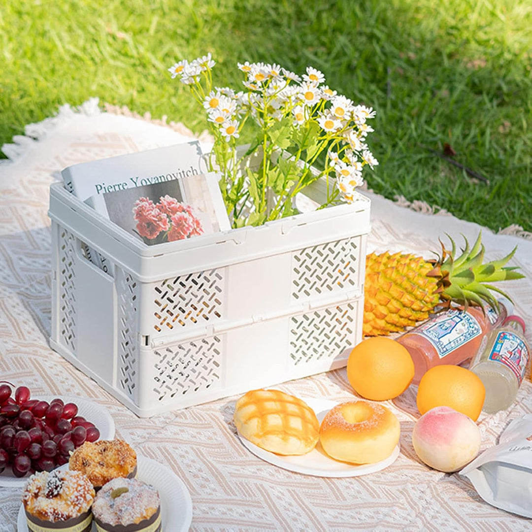 Spesh 2 Stücke Klappbox mit Henkel 30 * 22cm Aufbewahrungsbox klappbar Klein Plastik Aufbewahrungsko
