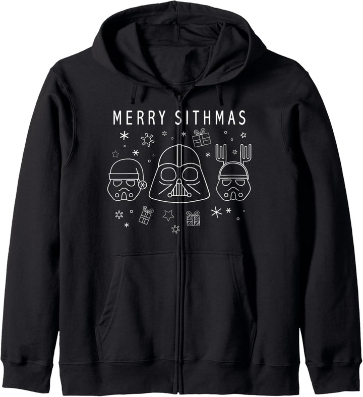 Star Wars Christmas Merry Sithmas Line Art Kapuzenjacke