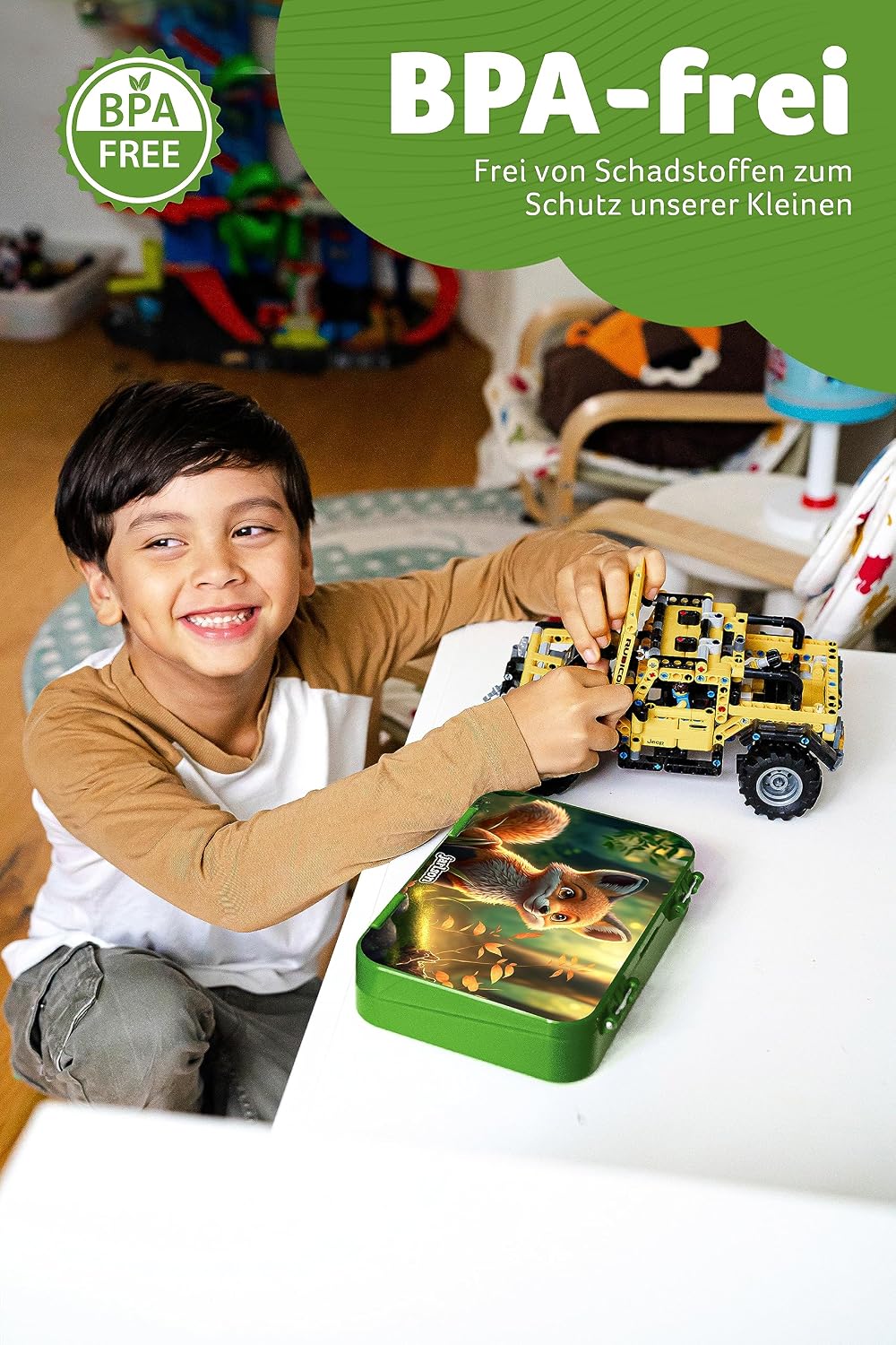 Jarlson® Brotdose für Kinder mit 6 Fächern TONI - Lunchbox - Bento Box auslaufsicher – Jausenbox für