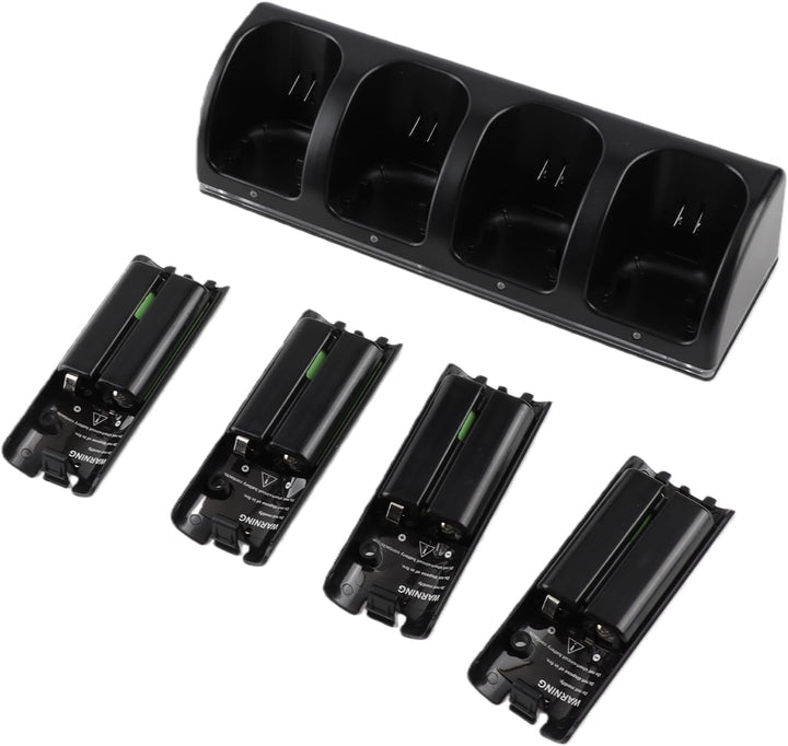 Fernbedienungs-Ladegerät, 4-in-1-Ladestation mit 4 Wiederaufladbaren 2800-mAh-Batterien, mit LED-Anz