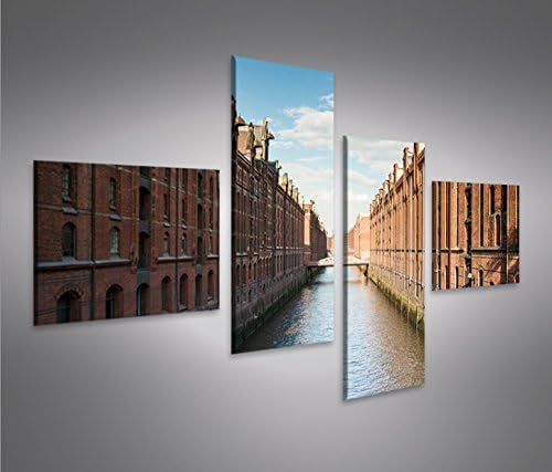 islandburner Bild Bilder auf Leinwand Speicherstadt V2 Hamburg 4L XXL Poster Leinwandbild Wandbild D