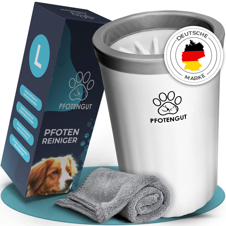 PFOTENGUT® Pfotenreiniger für Hunde [Grösse S&L ] - sanfter Hundepfoten Reiniger für grosse/kleine H