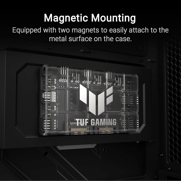 ASUS TUF Gaming ARGB PWM Lüfter Hub (6x Ports für PWM Gehäuselüfter und ARGB-Steuerung, 2x SATA-Stro