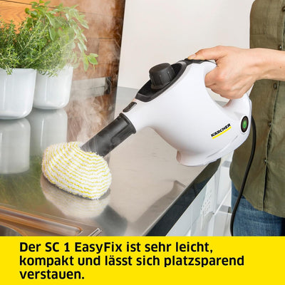 Kärcher Dampfreiniger SC 1 EasyFix, Dampfdruck: 3 bar, Aufheizzeit: 3 min., Leistung: 1.200 W, Fläch