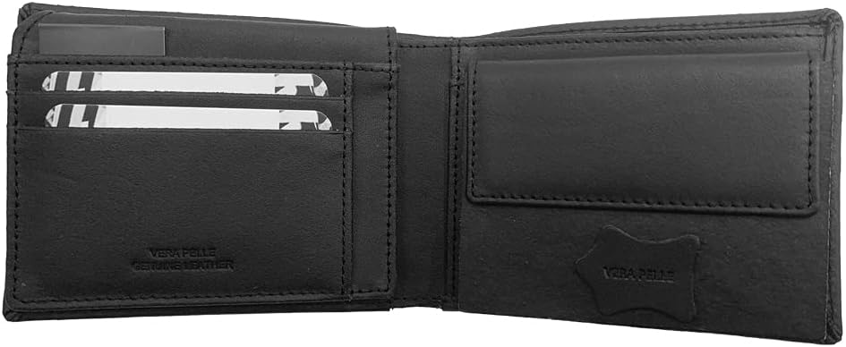 Juventus 133062, Geldbörse aus Leder, offizielles Produkt für Herren, schwarz, 125 x 95 x 30 mm