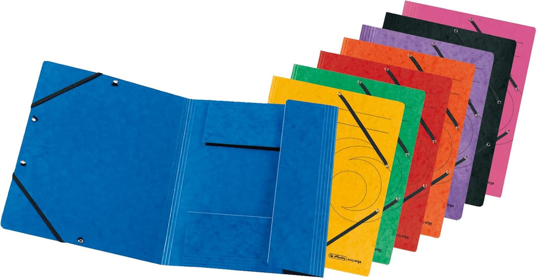 herlitz 10843878 Einschlagmappe A4 mit Gummizug, orange, 25 Stück, Orange