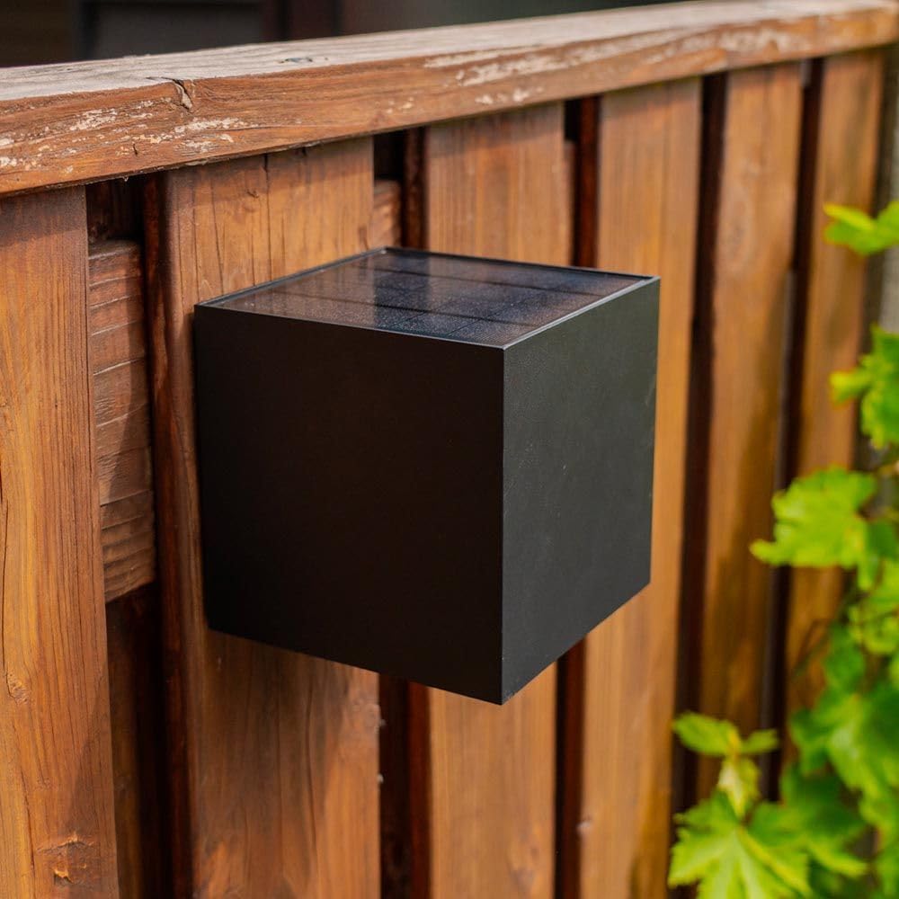 HOFTRONIC - Kansas LED Solar Wandleuchte mit Bewegungsmelder XL (15x15x15cm) - Aussenleuchte 3000K W