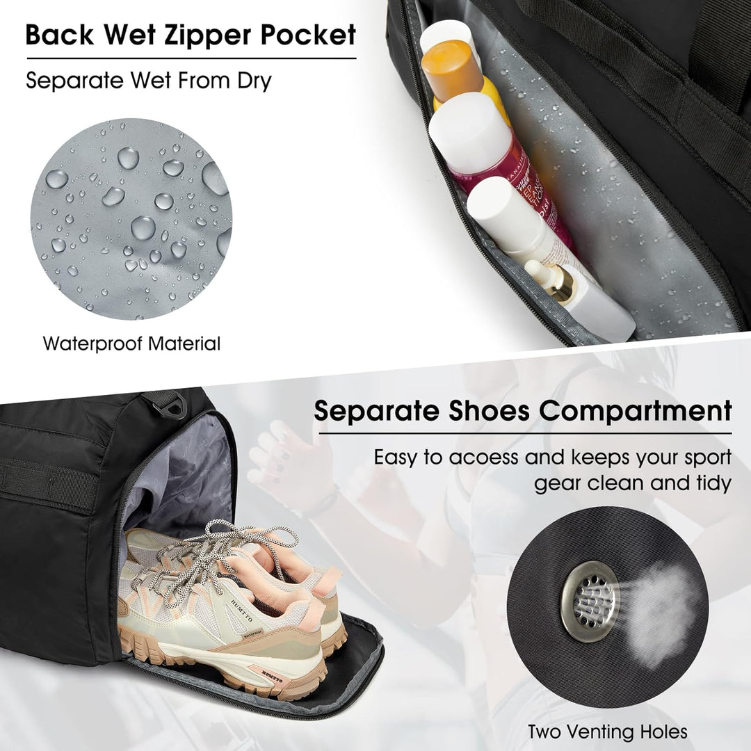 G4Free 45L Grosse Sporttasche&Reisetasche für Damen und Herren/mit Schuhfach & Nassfach/Trainingstas