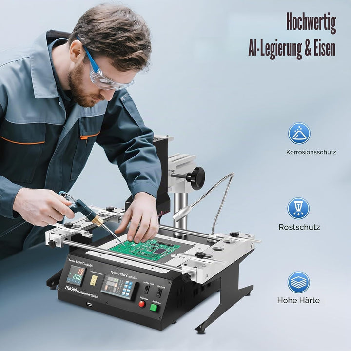 Heissluft Lötstation Bga Soldering Machine Infrarot Löten Rework Station-Arbeitsplatz IR6500 1250W T