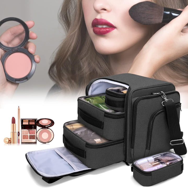 BAFASO Kulturtasche Gross, Kosmetiktasche für Make up Set, Kosmetika Organizer Tasche für Unterwegs,