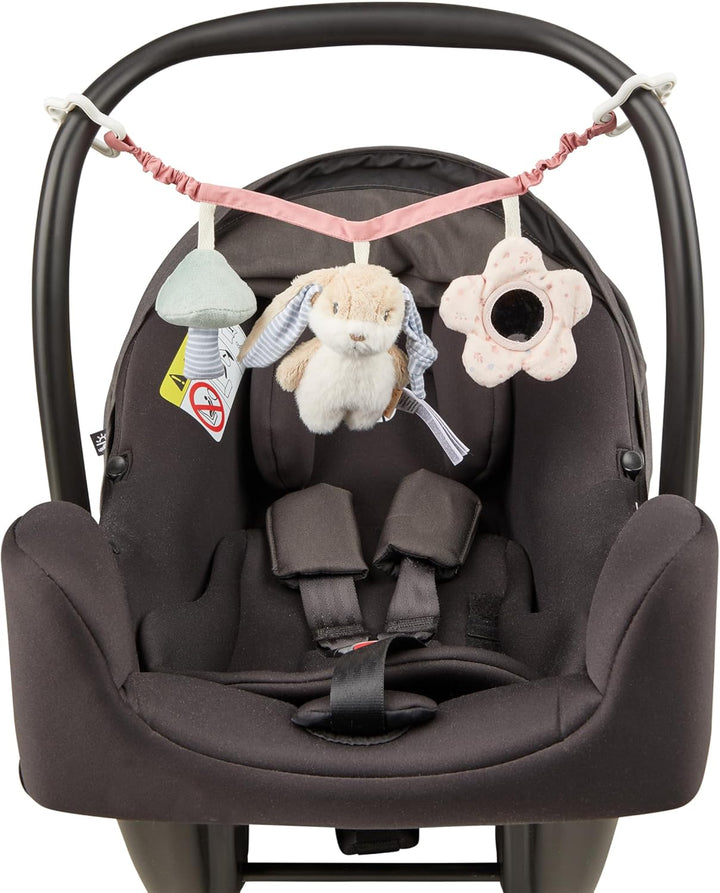 Sterntaler Kinderwagenkette Hase Hanni - Baby Spielzeug mit Rassel & Spiegel - Kinderwagen Zubehör -
