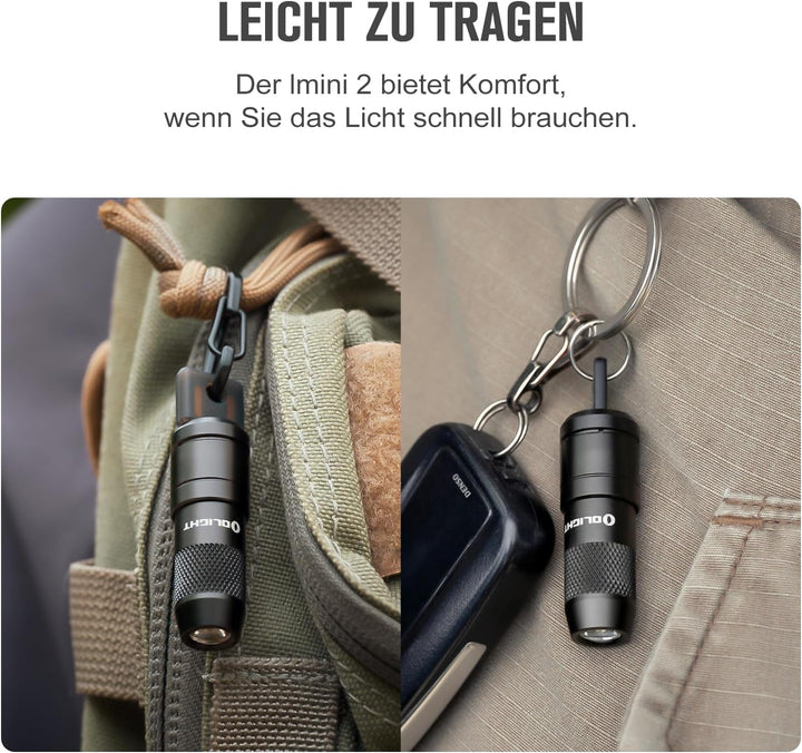 OLIGHT iMini 2 Mini LED USB-Aufladbare Taschenlampe Schlüsselhänger mit magnetischen Basis, 50LM 19,